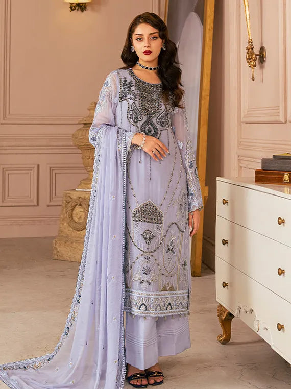 Multi Brand Embroidered Chiffon Collection 2025 (ZQ-04)