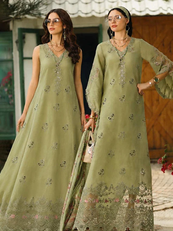 NOOR Eid LUX Lawn By Sadia Asad Collection 2026 (D12 – Mint Reverie)