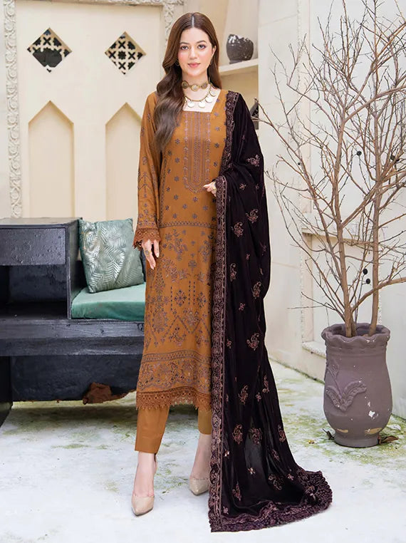 Nauroz Leather Peach Collection 2025 by Chawla Fabrics (D-01)
