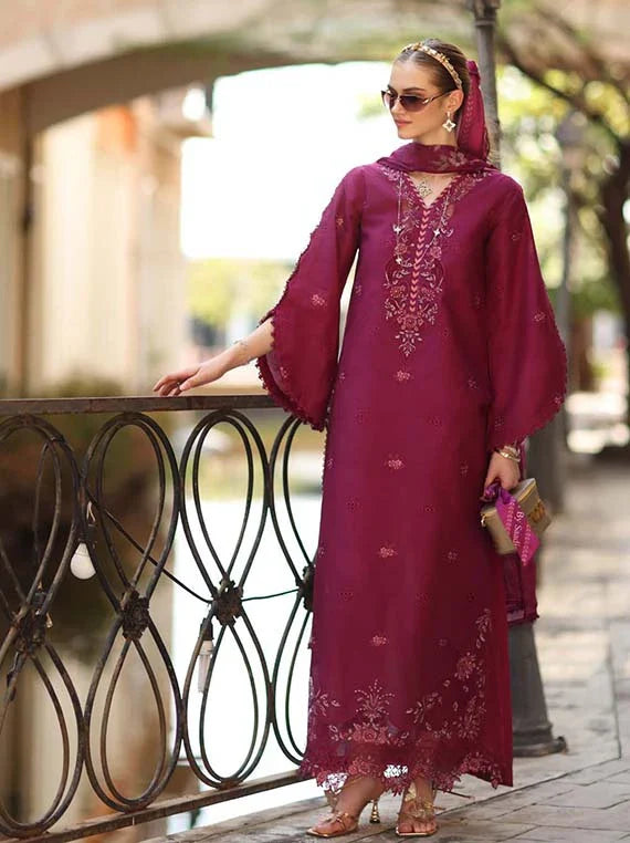 Noor Eid Luxe Prints Khaas Lawn Collection 2026 by Saadia Asad (D3-A Fushia Blush)