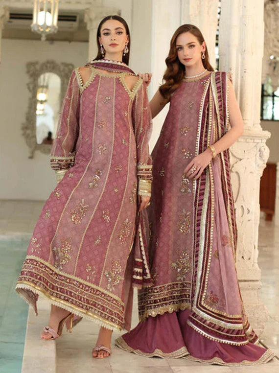 Noor Festive Luxury Collection 2026 by Saadia Asad (D6-Rose Pink)