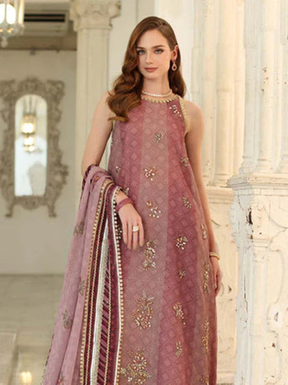 Noor Festive Luxury Collection 2026 by Saadia Asad (D6-Rose Pink)