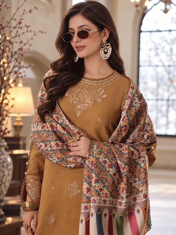 Noor by Saadia Asad Winter Embroidered Unstitched Linen Collection'26 (D10-A)
