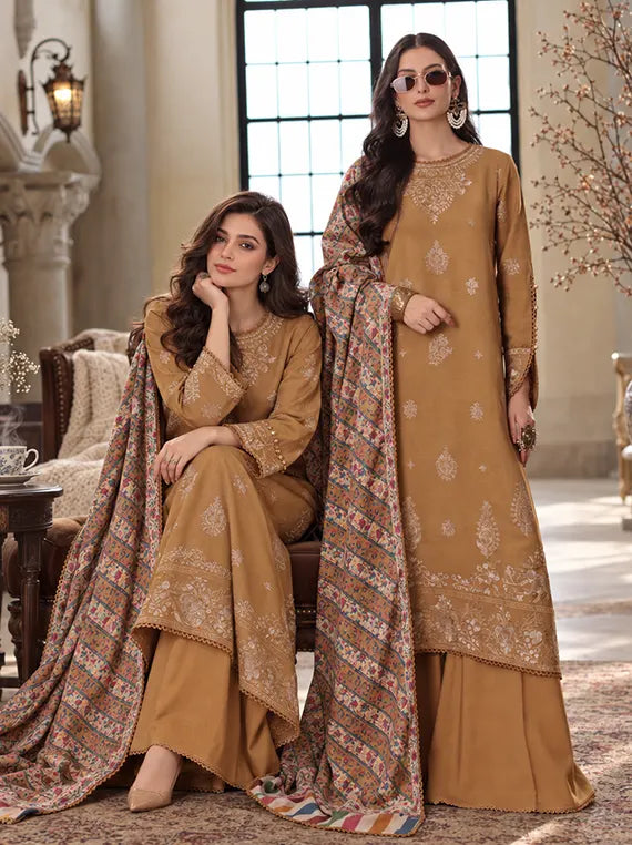 Noor by Saadia Asad Winter Embroidered Unstitched Linen Collection'26 (D10-A)