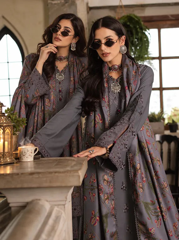 Noor by Saadia Asad Winter Embroidered Unstitched Linen Collection'26 (D4-A)