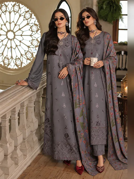 Noor by Saadia Asad Winter Embroidered Unstitched Linen Collection'26 (D4-A)