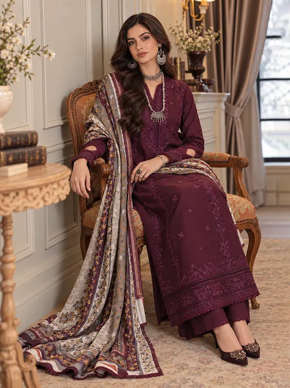 Noor by Saadia Asad Winter Embroidered Unstitched Linen Collection'26 (D7-B)