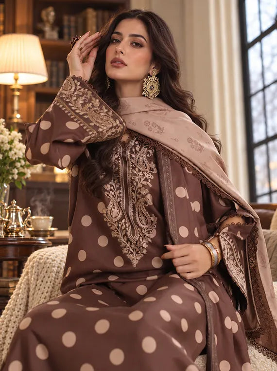 Noor by Saadia Asad Winter Embroidered Unstitched Linen Collection'26 (D8-B)