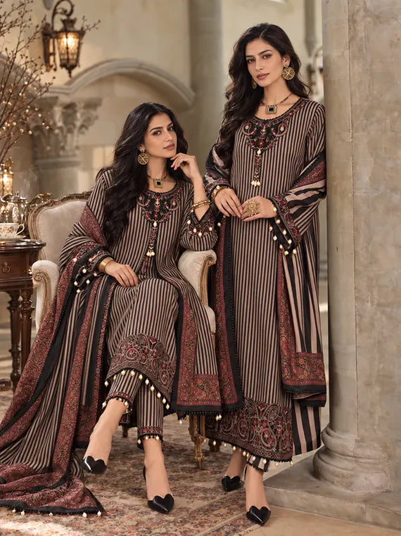 Noor by Saadia Asad Winter Embroidered Unstitched Linen Collection'26 (D9-B)