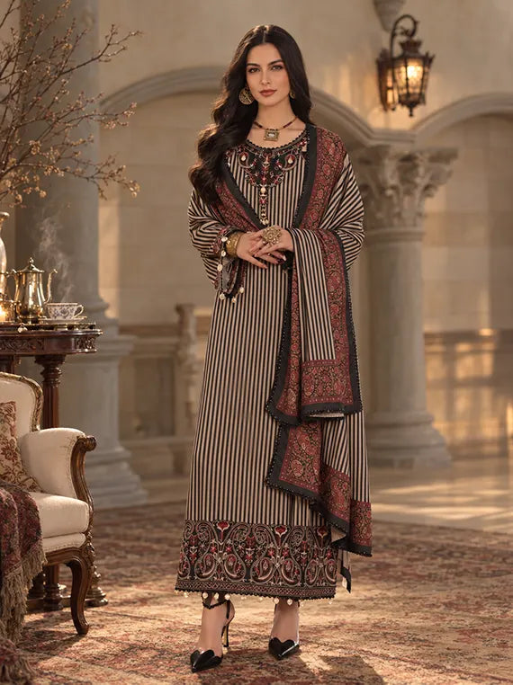 Noor by Saadia Asad Winter Embroidered Unstitched Linen Collection'26 (D9-B)