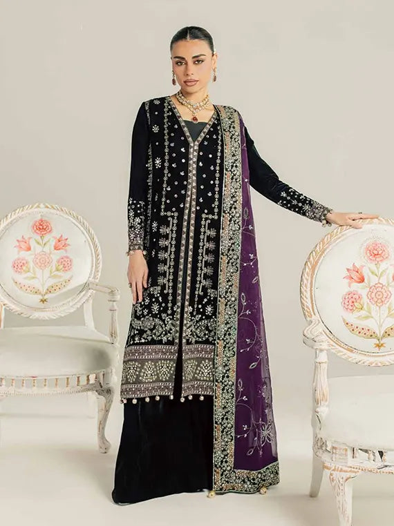Nureh MAYA Velvet Embroidered Unstitched Collection'26 (NW-136)