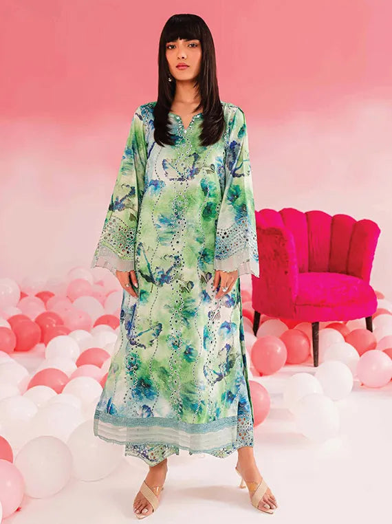 Nureh Ballerina Chikenkari Lawn Collection 2024 (NU2-142)