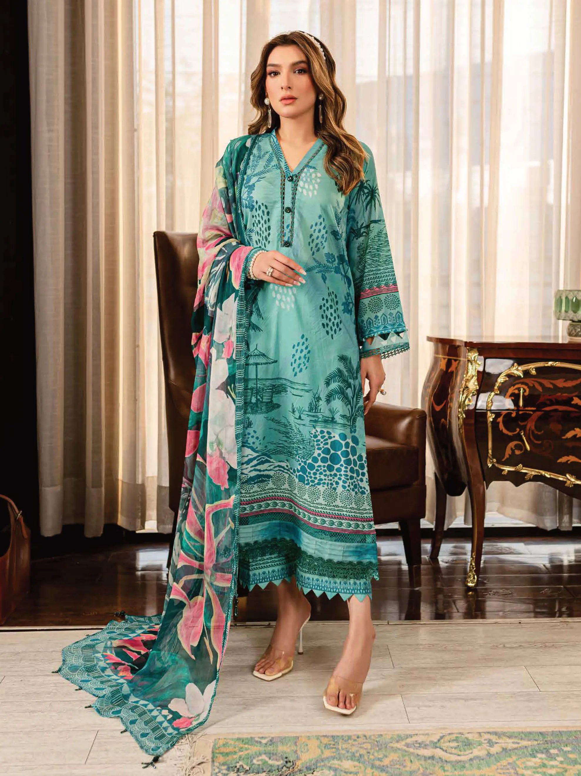 Nureh Signature Print Lawn Collection 2024 (SP-90)