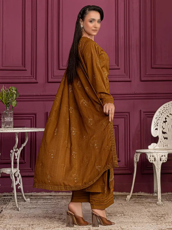 ORCHID by Fantak Embroidered Dhanak Collection 2025 (D-01)