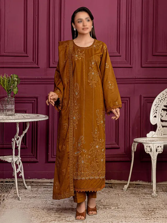 ORCHID by Fantak Embroidered Dhanak Collection 2025 (D-01)