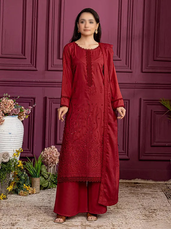 ORCHID by Fantak Embroidered Dhanak Collection 2025 (D-07)