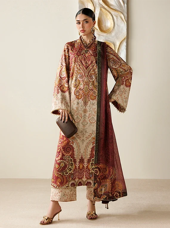 Orlina by Jazmin Printed Raw Silk Unstitched Collection'26 (OR26-D08)