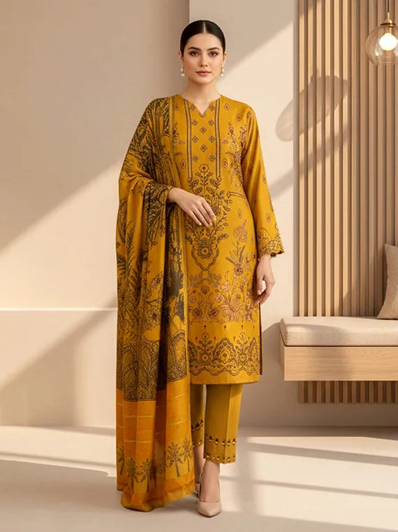 PAYAL Embroidered Zari Leather Peach Collection 2025 by Chawla Fabrics (D-01)