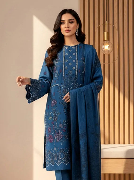 PAYAL Embroidered Zari Leather Peach Collection 2025 by Chawla Fabrics (D-02)