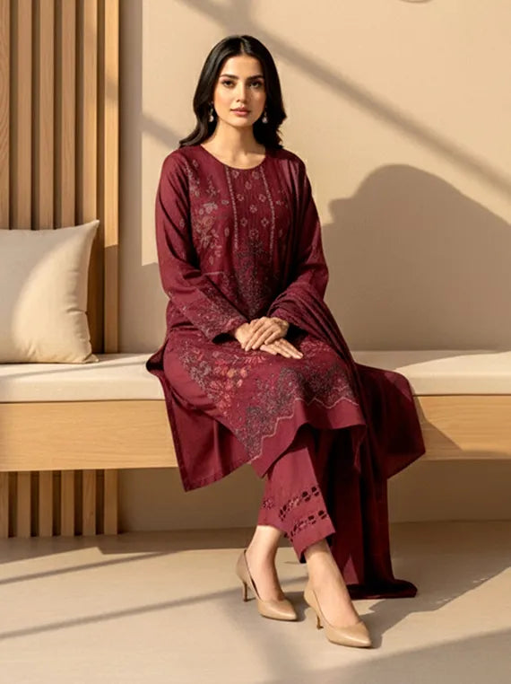 PAYAL Embroidered Zari Leather Peach Collection 2025 by Chawla Fabrics (D-03)