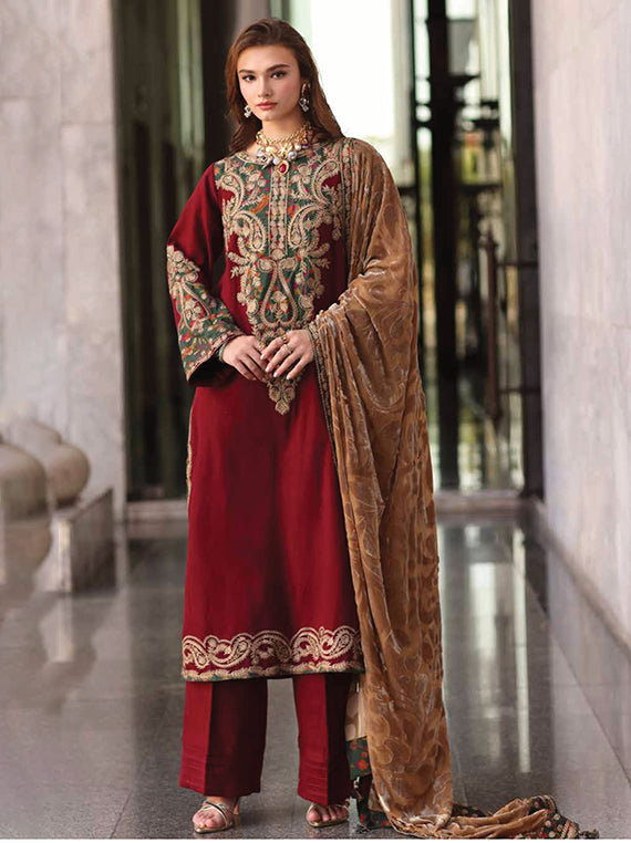 POSHIMA Embroidered Peach Leather Collection 2025 by Charizma (PSW5-18)