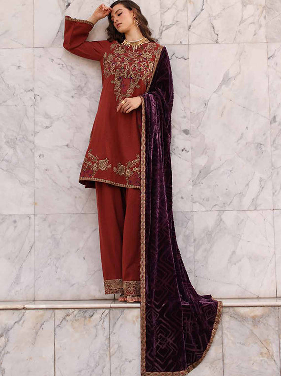 POSHIMA Embroidered Peach Leather Collection 2025 by Charizma (PSW5-20)