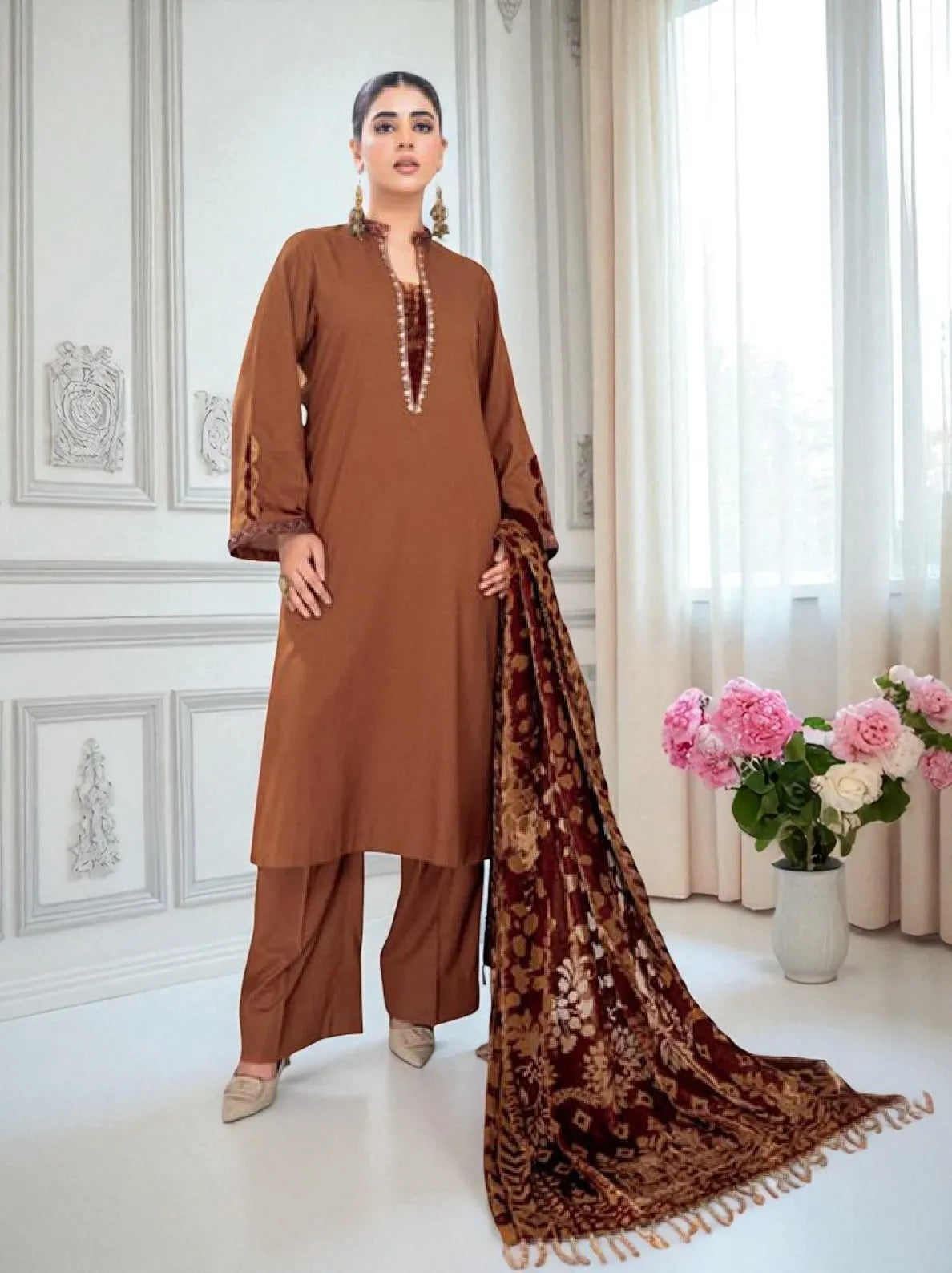 Pahali Winter Zari Wool Collection 2025 by Riaz Arts (D-07)
