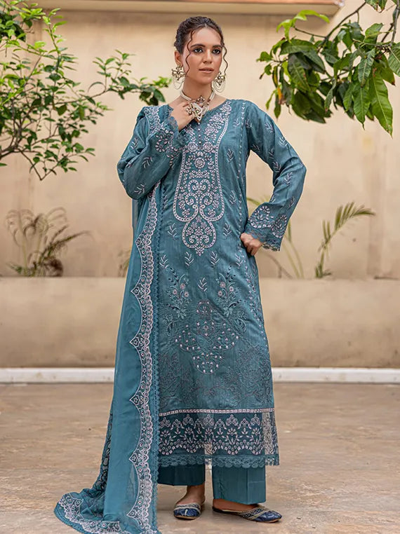 Pankh Printed Embroidered Viscose Collection 2025 by Azam Arts (D-08)