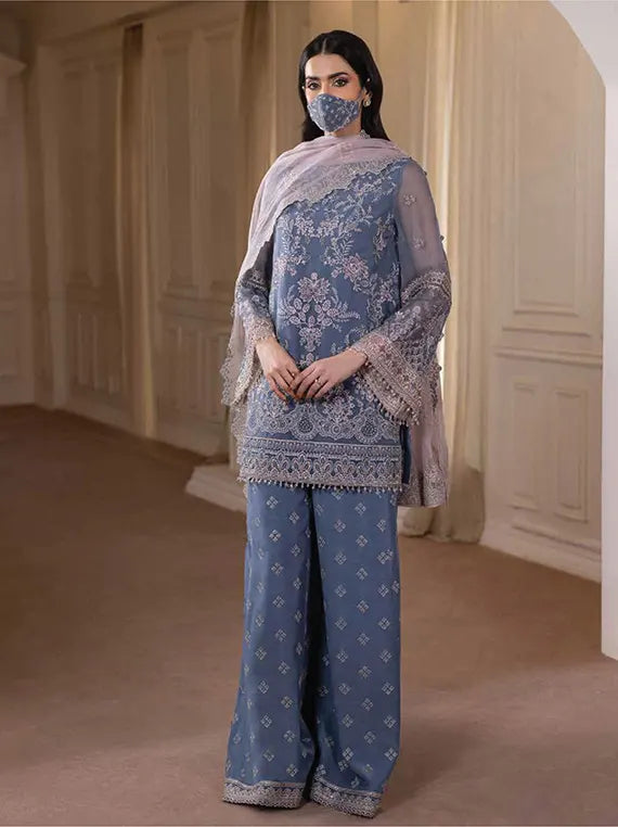 Parisa Safeera by Flossie Luxury Chiffon Unstitched Collection'26 (PA-09)