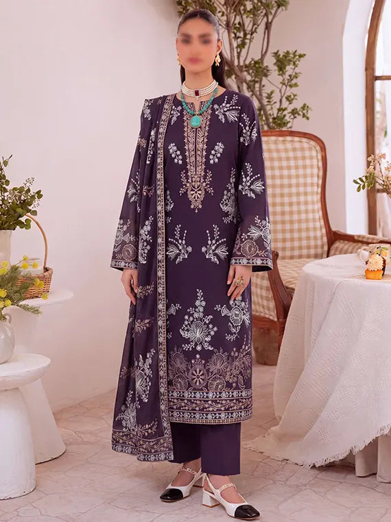 Plum Embroidered Viscous  By Fantak Collection 2026 Vol-521 (D-04)