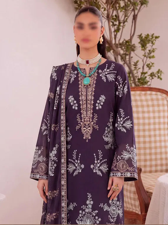 Plum Embroidered Viscous  By Fantak Collection 2026 Vol-521 (D-04)