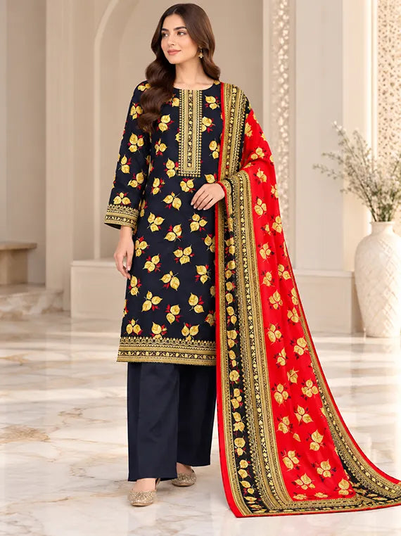 Premium 3pc Printed Khaddar Edit 26' Vol-RL09 (D-12)