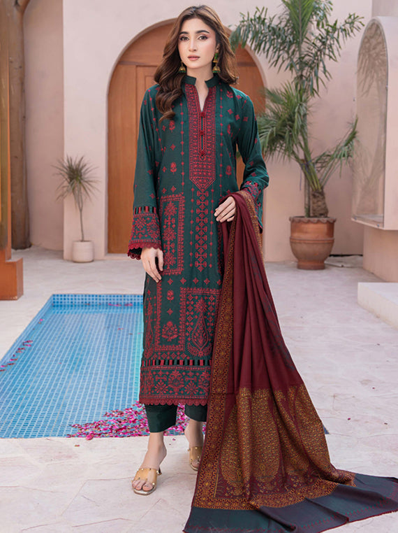 Premium Embroidered Peach Leather Collection 2025 By Manizay(D-02)