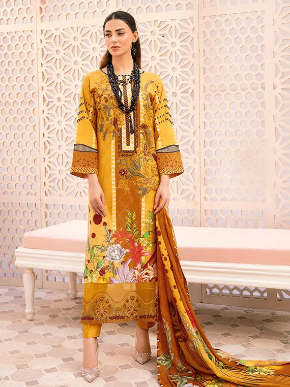 Premium Unstitched Lawn Collection 2025 (Ramsha N-211)