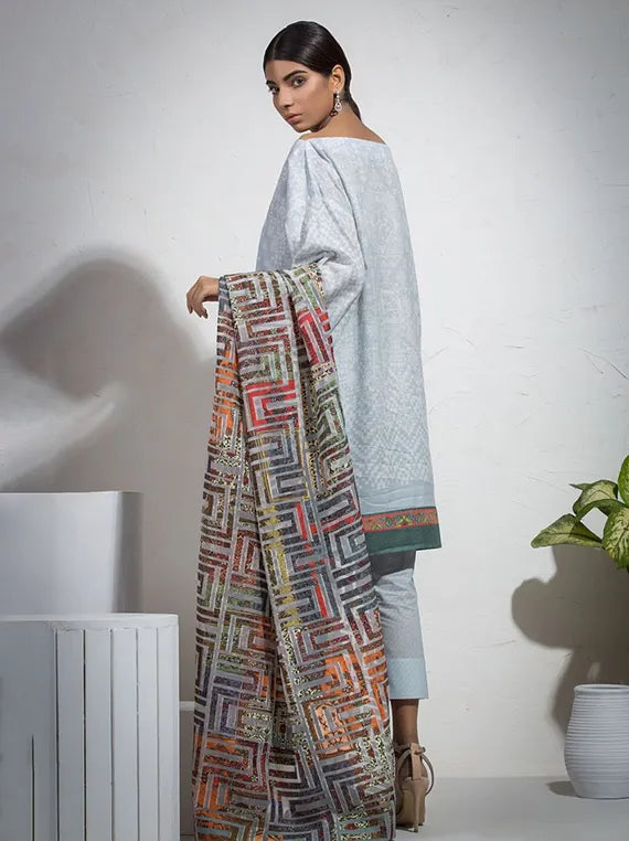 Premium Unstitched Lawn Collection 2025 (SS-1-1-19-Grey)