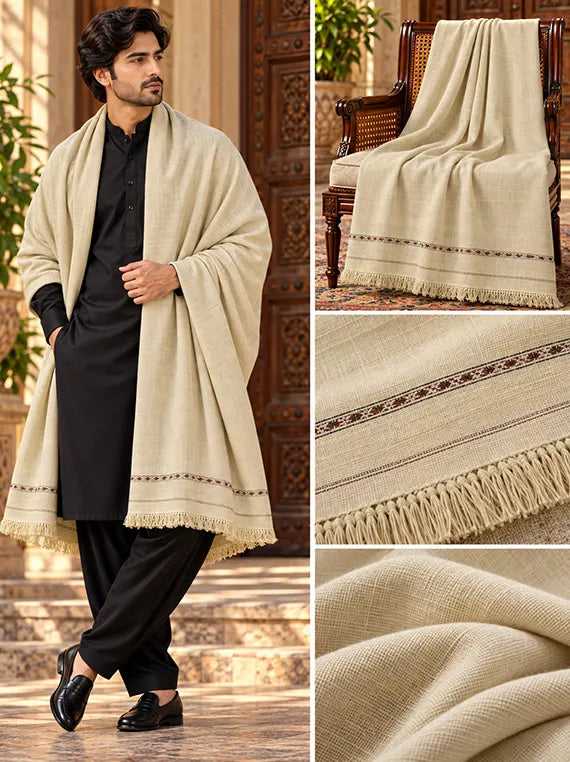 Premium Wool Shawl Men Edit'26 Vol-Sw03 (D-07)