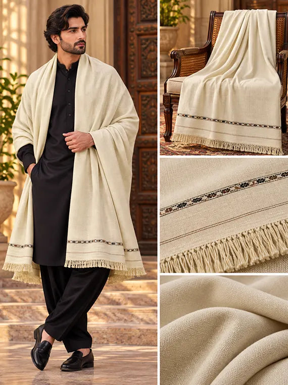 Premium Wool Shawl Men Edit'26 Vol-Sw03 (D-08)