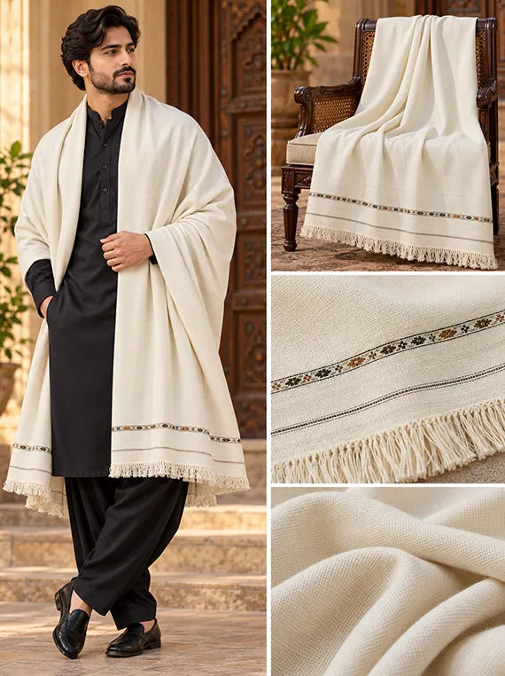 Premium Wool Shawl Men Edit'26 Vol-Sw03 (D-09)
