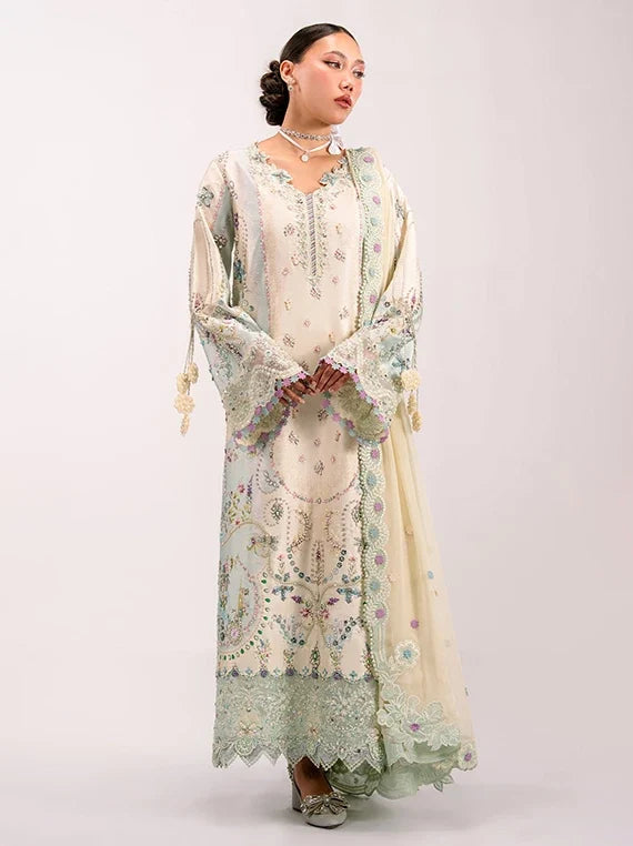 QALAMKAR Luxe Embroidered Silk Collection 2026 (QSL-01 AZURE)