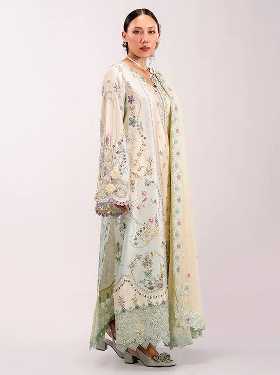 QALAMKAR Luxe Embroidered Silk Collection 2026 (QSL-01 AZURE)