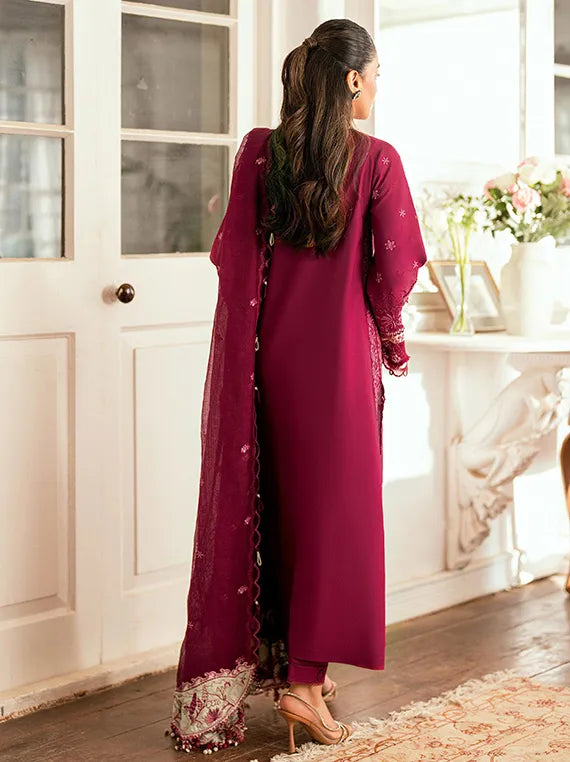Qalamkar Embroidered Luxury Lawn Collection 2025 (SB-02-Sameen)