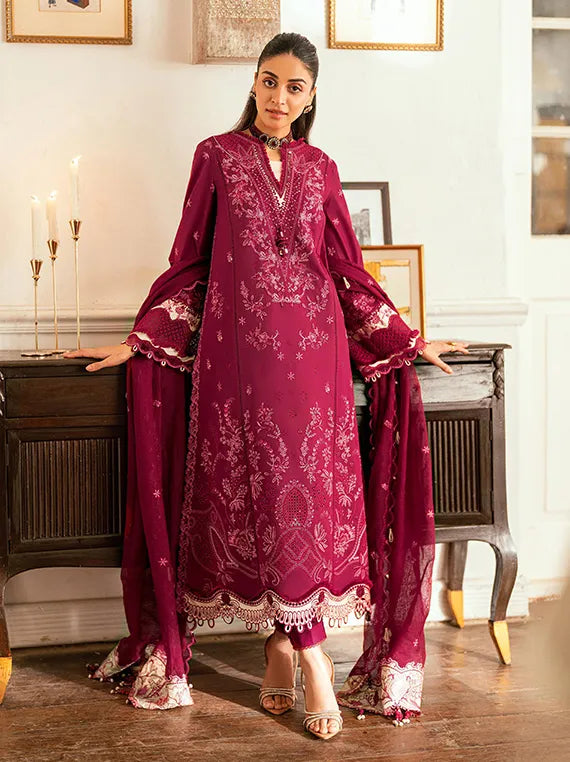 Qalamkar Embroidered Luxury Lawn Collection 2025 (SB-02-Sameen)