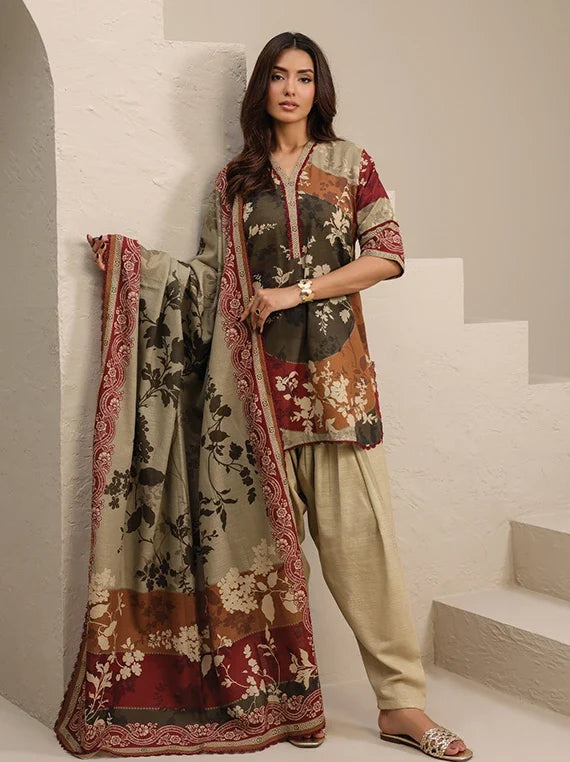 RAQS Digital Printed Khaddar Unstitched Collection'26 (D-09)