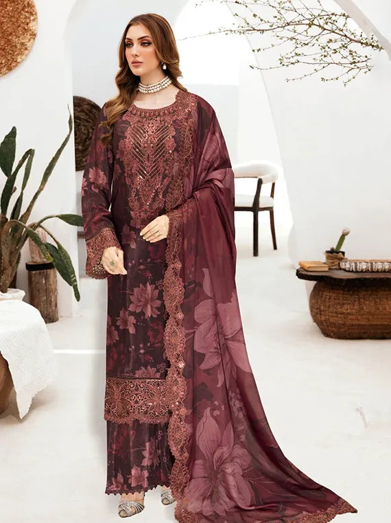 RIWAJ by Ramsha Embroidered Raw Silk Collection 2026 (J-602)