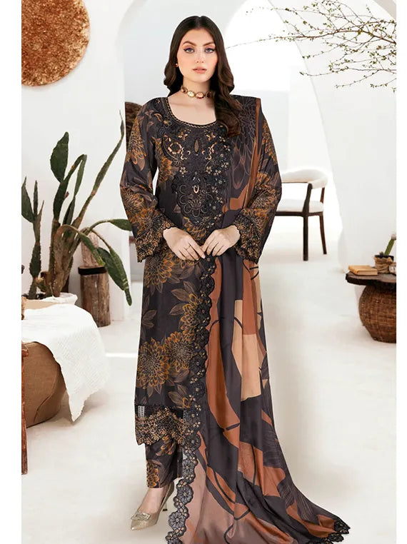 RIWAJ by Ramsha Embroidered Raw Silk Collection 2026 (J-608)