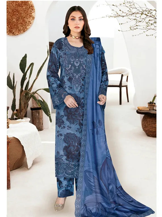 RIWAJ by Ramsha Embroidered Raw Silk Collection 2026 (J-609)