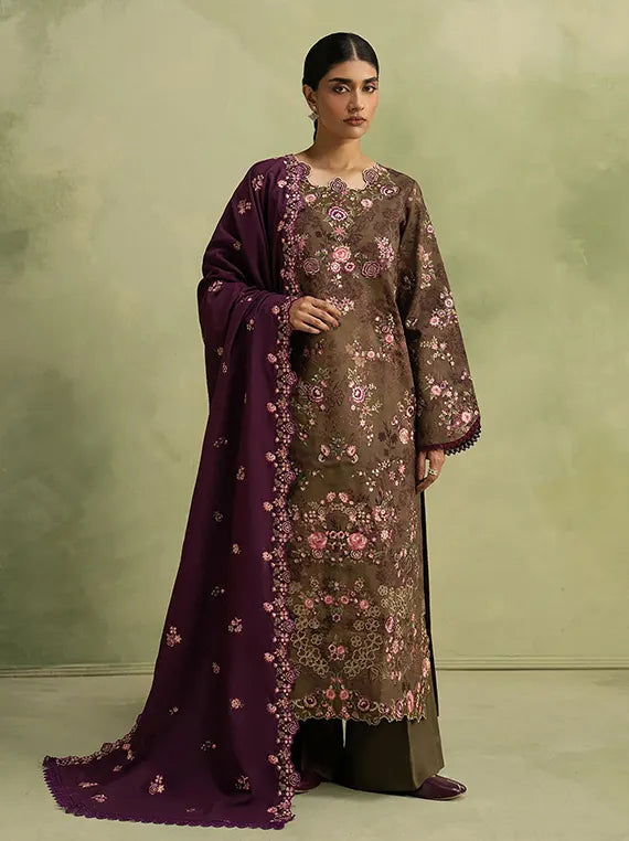 RajBari Winter Unstitched Embroidered Peach Collection'26 (D-13)