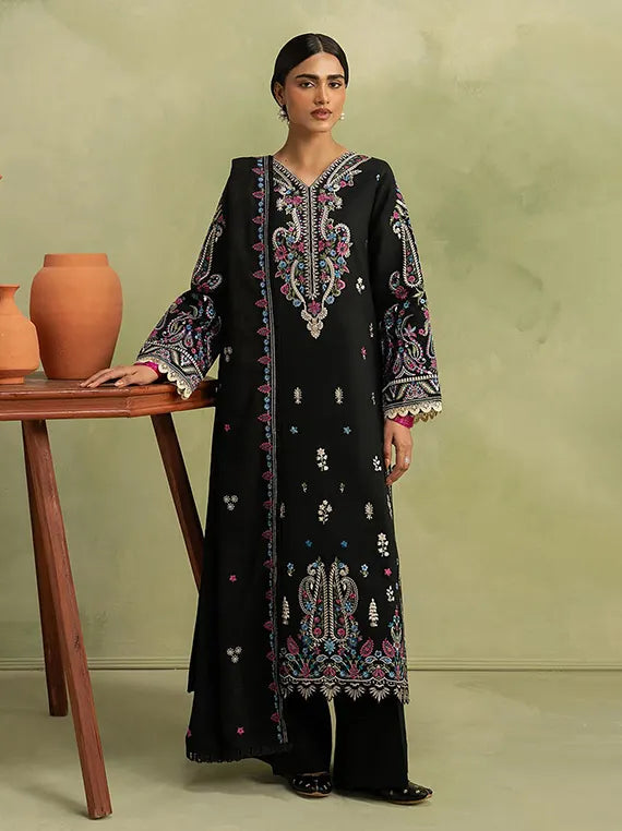 RajBari Winter Unstitched Embroidered Peach Collection'26 (D-14)