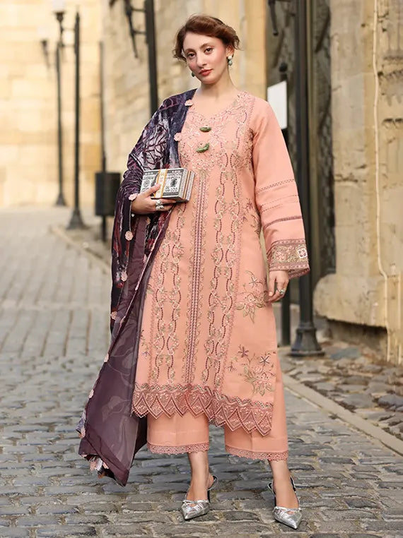 Rang Rasiya Carnation Embroidered Karandi Collection 2025 (D-03 Latte)