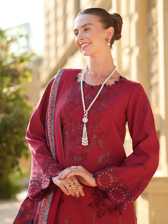 Rang Rasiya Carnation Embroidered Karandi Collection 2025 (D-07 Mocha)